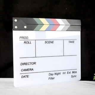 F2C กระดานสเลทคัทฉากภาพยนตร์ พร็อพถ่ายรูปมินิมอล สำหรับถ่ายหนังสามารถเขียนและลบได้ Movie Slate Film