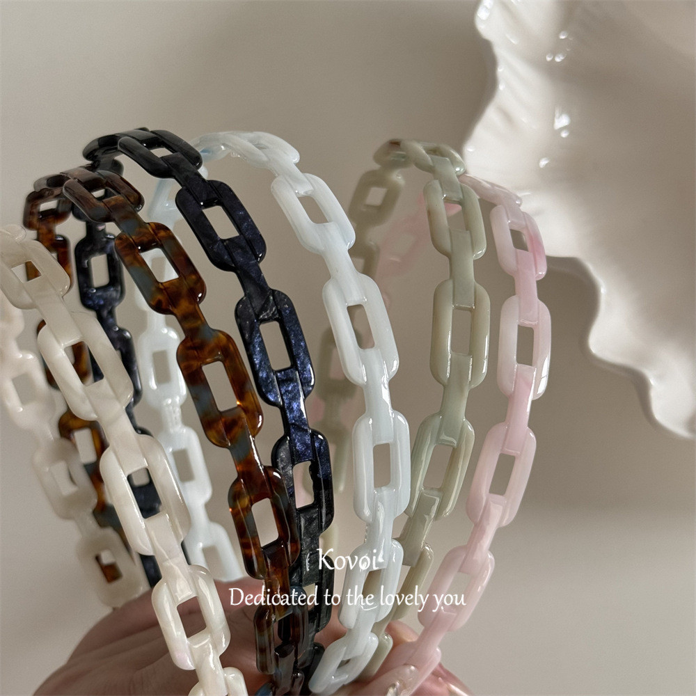 Kovoi/acetate ทุกวัน All-Match Chain แถบคาดศีรษะกลับผู้ชายผู้หญิงล้างหน้า Hairpin ฤดูร้อนอุปกรณ์เสริมผม