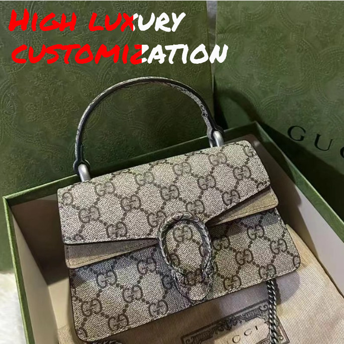 Gucci Dionysus Series MINI Gucci สายสะพายไหล่ถอดออกได้ กระเป๋าโซ่ กระเป๋าถือ กระเป๋าสะพายไหล่