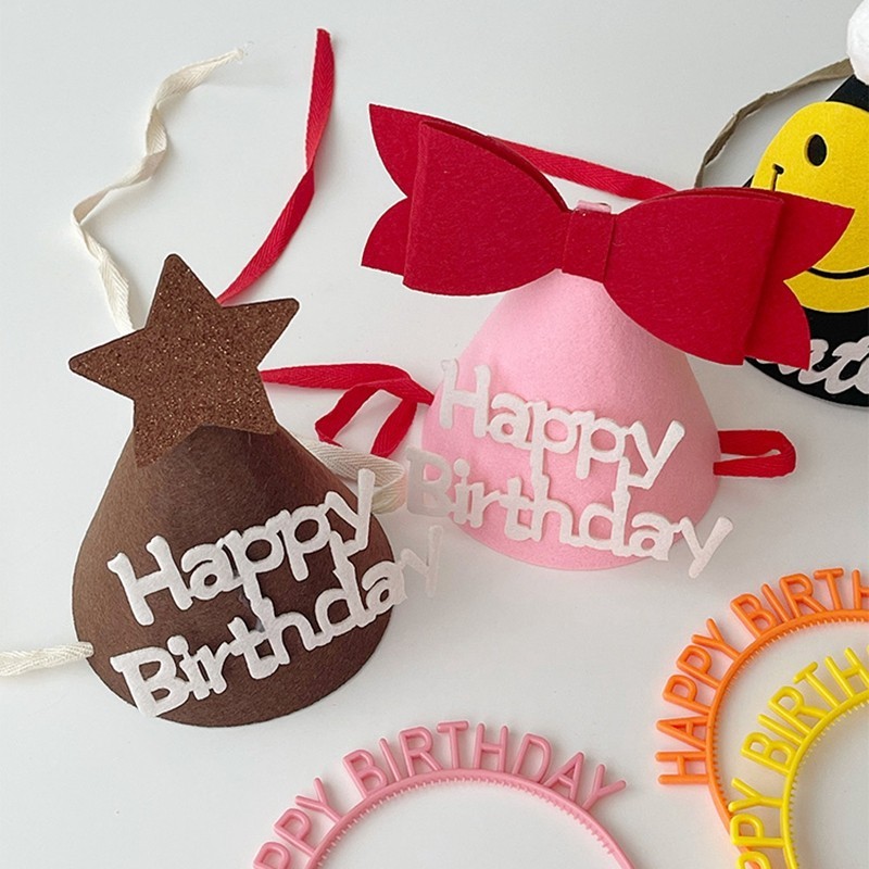 หมวกวันเกิด Happy Birthday ตัวอักษร ของตกแต่งวันเกิดเด็ก อุปกรณ์ตกแต่งเค้ก - รูปที่ 7