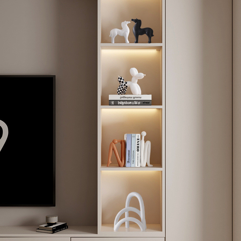 โมเดิร์น Nordic High-End Earth สีนุ่มตกแต่งบ้านห้องพักห้องนั่งเล่นตู้ทีวีตู้ไวน์ตกแต่งศิลปะ - รูปที่ 2