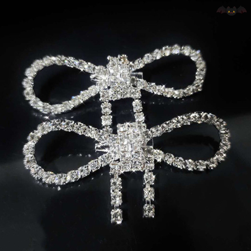 [PE] แฟชั่นเงา Rhinestone Bow Buckle Pearl sel Pin Buckle DIY เสื้อผ้ารองเท้ากระเป๋า Applique อุปกรณ์จัดงานแต่งงานของขวัญ TH
