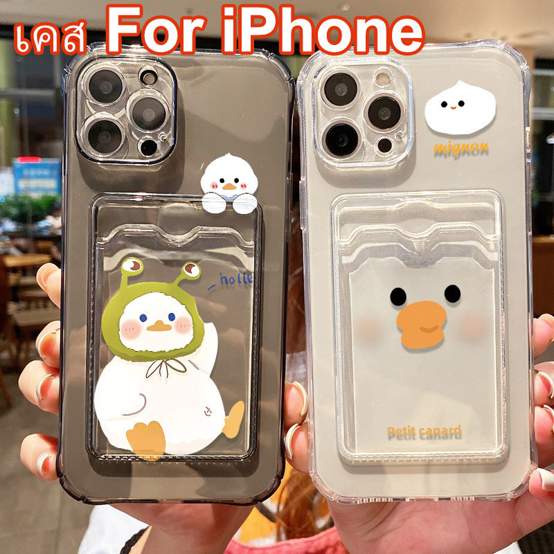 เคสใส สำหรับ TPU เคส For iPhone 11 15 13 12 14 Pro Max 6 7 8 Plus XR XS Max ซองใส่บัตรรูปถ่ายแบบใสสำหรับ เคสไอโฟนเคส