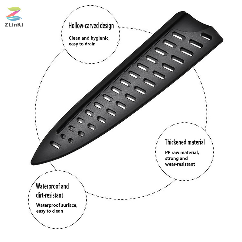 Zlinkj ปลอกครัวพลาสติกสีดําครอบคลุมใบมีดป้องกันขอบยามกรณี Boning ผลไม้ขนมปัง Chef เครื่องมือใหม่