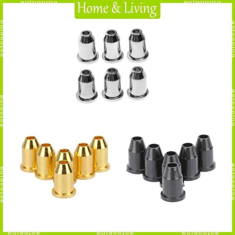 Aotoo 6 ชิ้นชุดกีตาร์ String Ferrules กีตาร์ String Caps ติดตั้งหัวเข็มขัดผ่าน Body Ferrules Bushing สําหรับไฟฟ้า Guit