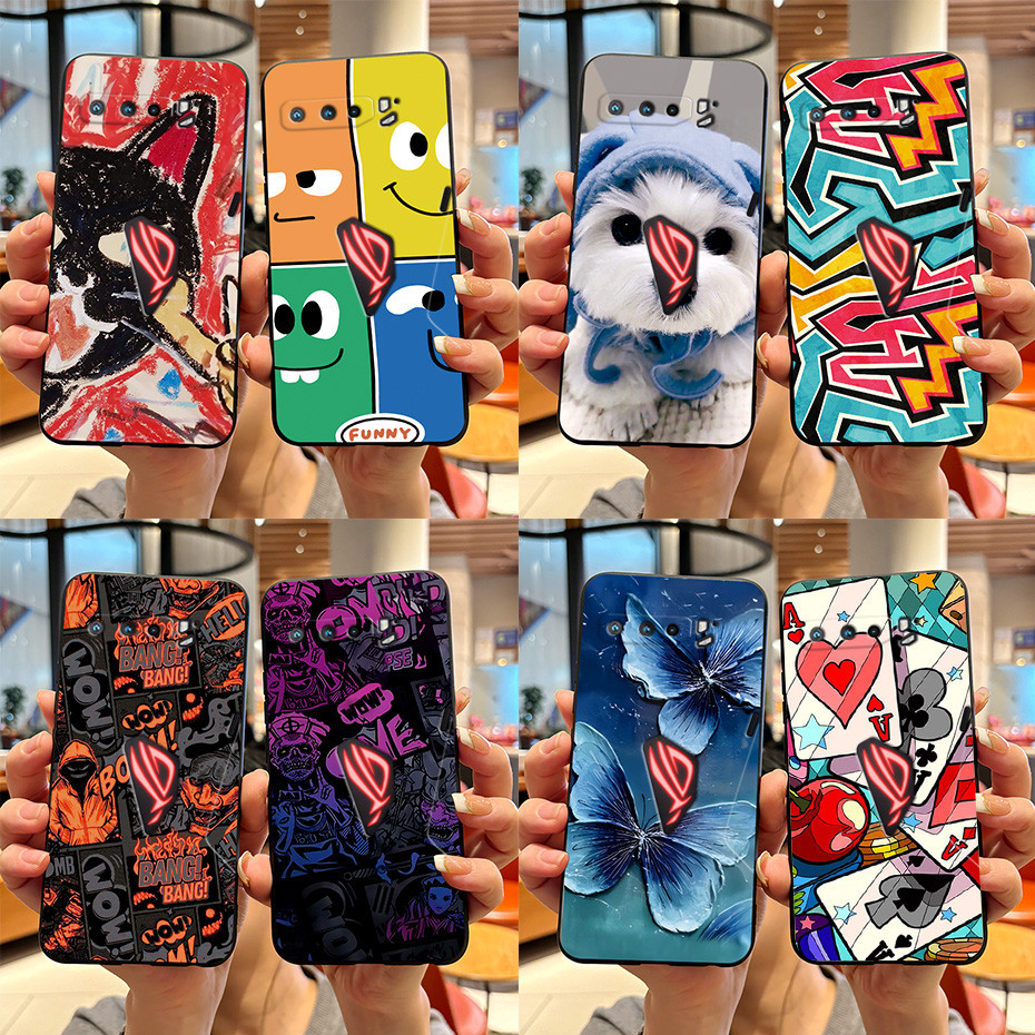 สําหรับ ASUS ROG โทรศัพท์ 3 5 5S ZS661KS ZS673KS กรณี Matte ออกแบบใหม่ 2023 สีดําทาสีซิลิโคนอ่อนนุ่ม