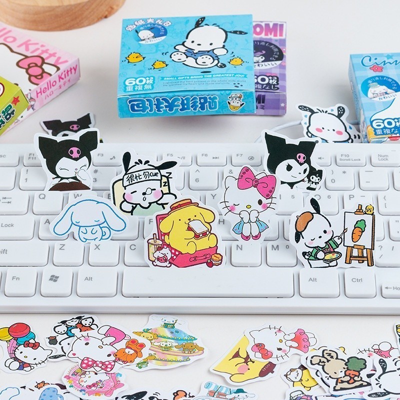 สติ๊กเกอร์ ซานริโอ้ คุโรมิ มายเม Sticker PVC สติกเกอร์การ์ตูน สติ๊กเกอร์ตกแต่ง สติกเกอร์ซีลซองจดหมาย 60ดวง