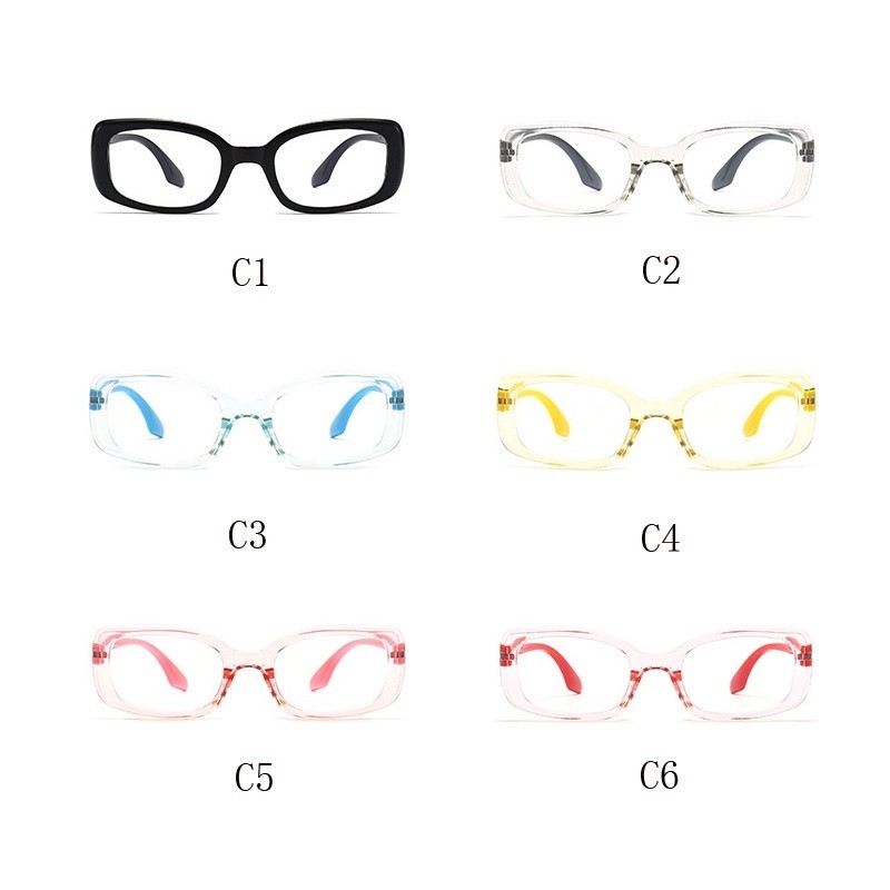 สินค้าพร้อมNew Childrens Anti-blue Silicone Light Flat Mirror Fashion Learning Game Goggles Square Frame Kids Glasses