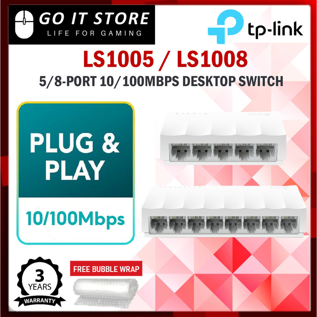 TP-LINK LS1005 / LS1008 10/100Mbps Desktop Switch (5-Port / 8-Port)