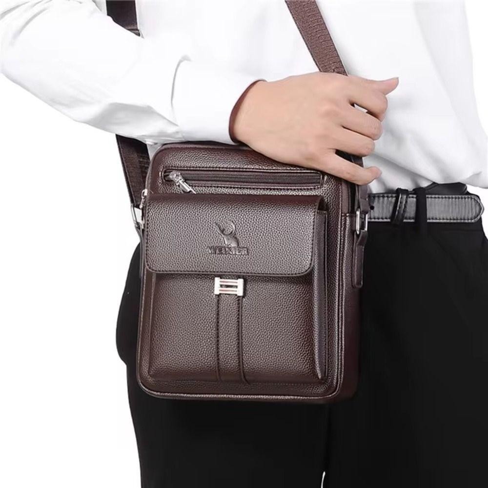 CONFIANZA Business Man Messenger Bag,หลายกระเป๋าสีทึบผู้ชายCrossbodyไหล่กระเป๋า,กระเป๋าถือคุณภาพสูงของแท้หนังขนาดใหญ่ความจุFanny Pack