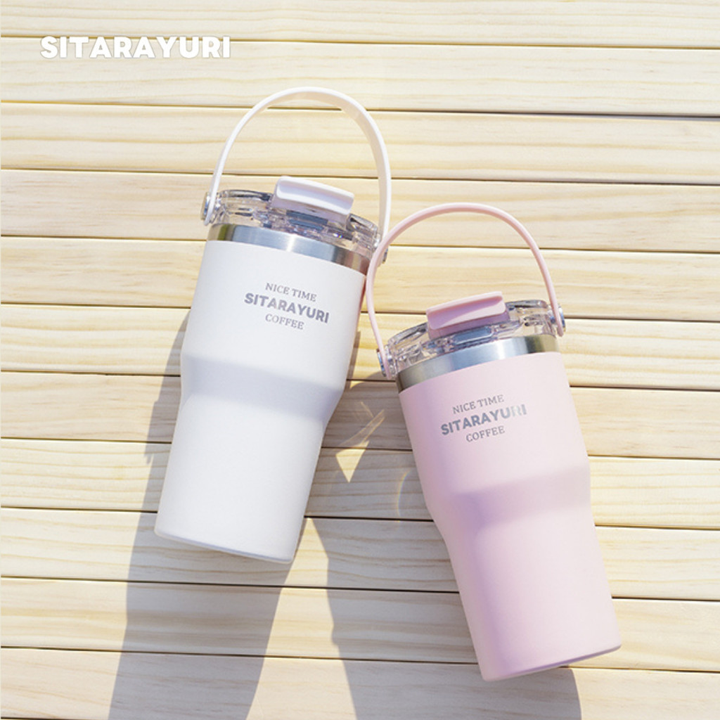 SITARAYURI (ของแท้) แก้วเก็บความเย็น/ร้อน แก้วสแตนเลสพกพา ฝาแบบใหม่ 600ml 900ml แก้วสุญญากาศ เก็บความเย็นดีมาก ZF04 ZF03