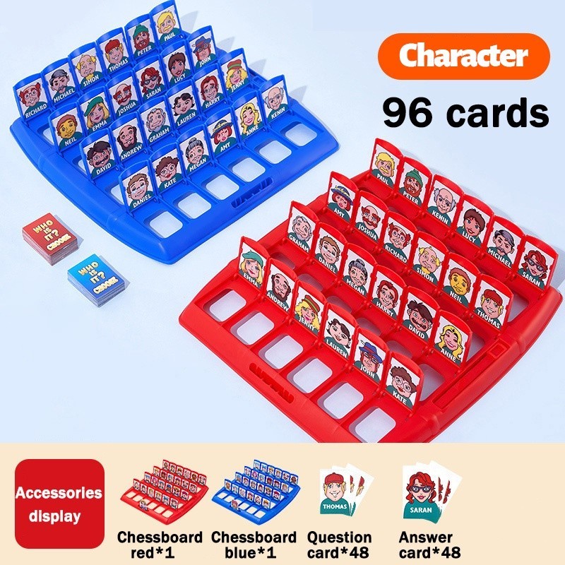 GeeToy WHO IS IT เกมกระดานฝึกความจำตรรกะสำหรับเด็ก การเดาครอบครัวแบบตลก ของเล่นเพื่อการศึกษาแบบมอนเตสเซอรี ของขวัญ - รูปที่ 4