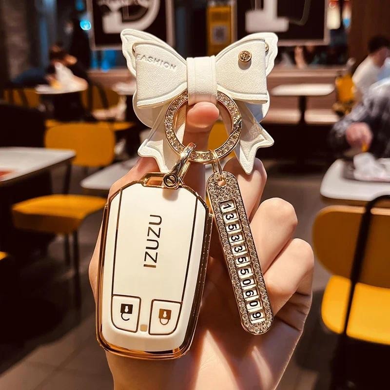 Tpu รถ Remote Key กรณีปกป้อง Shell สําหรับ Isuzu D-MAX MUX รถบรรทุก DMAX2015 2016 2017 2018 2019 2020 พวงกุญแจอุปกรณ์เสริม