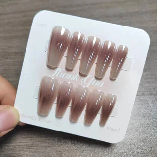 10 ชิ้น/เซ็ตแมวตาเล็บปลอมเล็บปลอมที่ทําด้วยมือสายรุ้งสีออกแบบเล็บปลอมด้วยกาว
