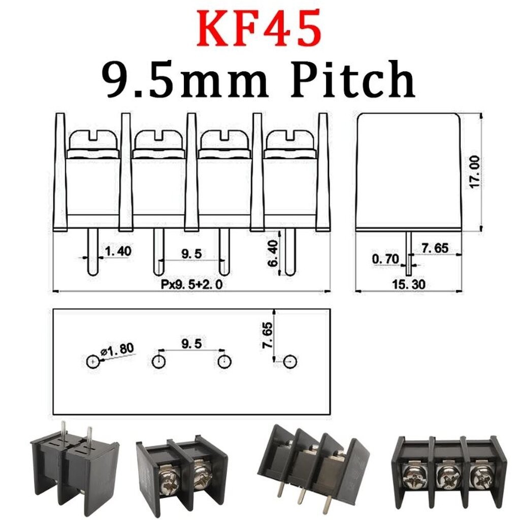 HB9500 2P 3P 4P 5P 6P 7P 8P 9P 10P PCB Screw Terminal Block Connector Pitch 9.5MM พร้อมส่งโกดังไทย +++ ราคา ถูกที่สุด ดีลบีเคเค แกลเลอรีภาพที่ 4