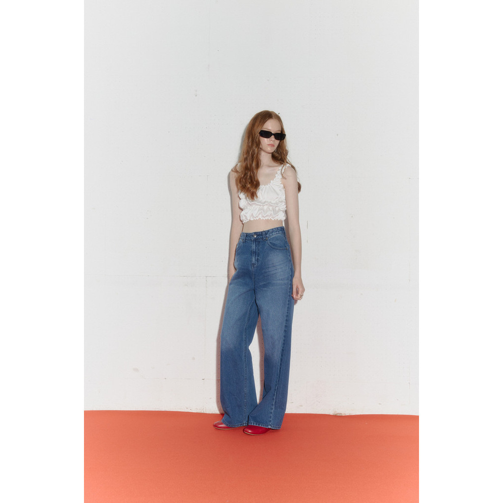 NICHp.CO : Online Exclusive Collection : Zuri Jeans กางเกงยีนส์ขากระบอกกว้าง เอวสูง (สินค้าพร้อมส่ง)