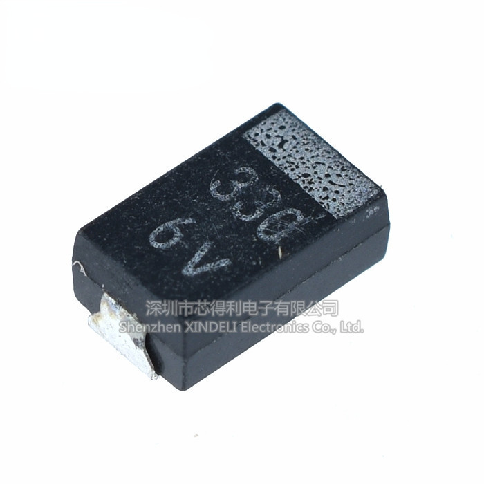 Chip Tantalum Capacitor 6.3 V330UF 330UF 6.3V 6V D7343 D Type NEC สีดํา