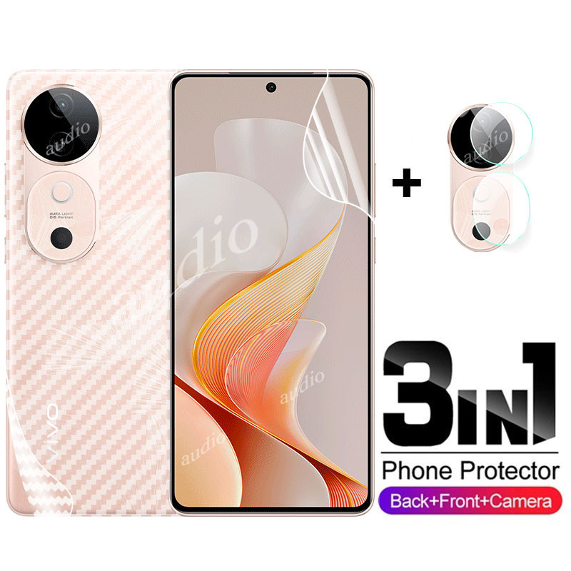 Vivo V40 Pro 5G 3in1 ด้านหน้าด้านหลังเลนส์Hydrogelฟิล์มสําหรับVivo V40 Pro v40pro 5G 2024 สมาร์ทโฟนป