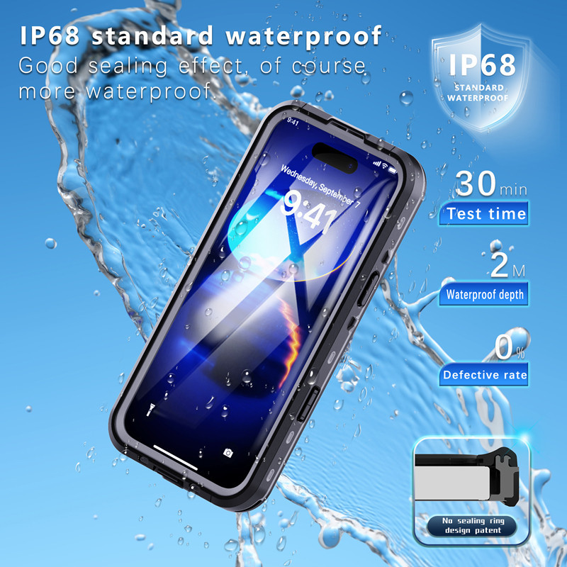 [Redpepper] เคสแม่เหล็กกันน้ํา IP68 สําหรับ iPhone 16 15 14 13 Pro Max Plus ฝาครอบดําน้ําว่ายน้ําใต้น้ํากีฬากลางแจ้ง