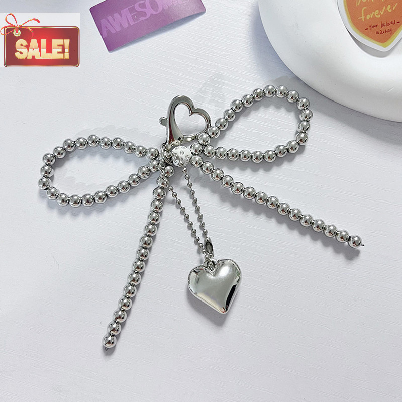 Bl หวาน Bowknot จี้หัวใจน่ารักลูกปัดแขวนตกแต่งพวงกุญแจ Charm โทรศัพท์ Lanyard โทรศัพท์ Charm กระเป๋าจี้ A