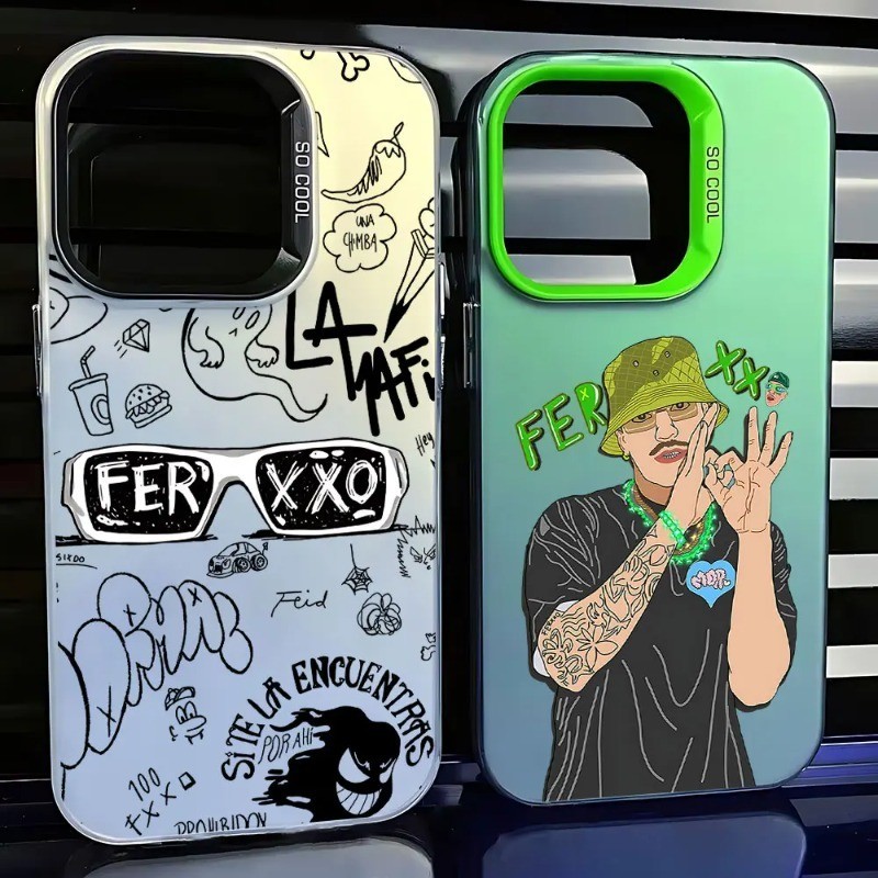สําหรับiphone 11 12 13 14 15 Pro Max iPhone XR X XS Max 7 8 Plus SE2020 2022 Feid Nitro Jam FerxxoหรูหราIMDโลหะปกแข็งกันกระแทก