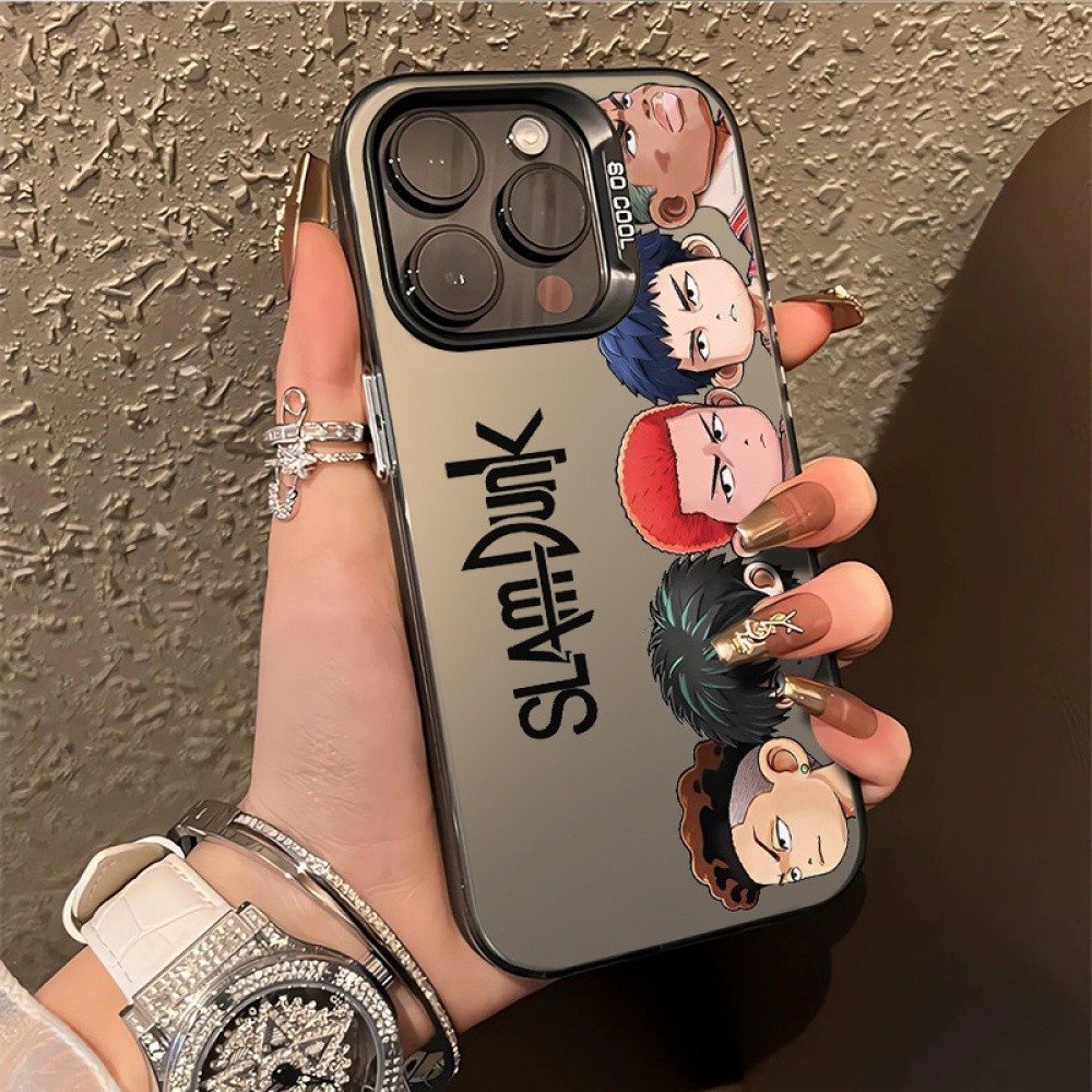 ภาษาอังกฤษ Slam Dunk แฟชั่นโทรศัพท์มือถือใหม่สําหรับ iPhone 11/16 กรณียี่ห้อ iPhone 12/13/14 15 pro max IMD เลเซอร์ anti-fall และกันกระแทกป้องกันกรณี