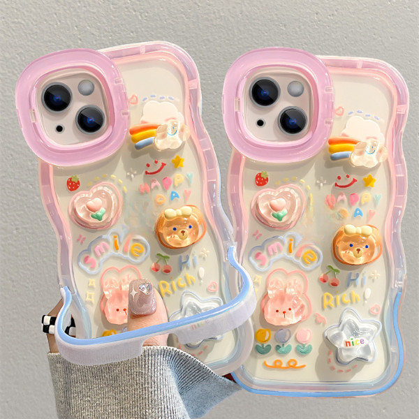 ดังนั ้ นน ่ ารัก Stereoscopic Rainbow สัตว ์ น ้ อยตุ ๊ กตาผู ้ ถือคู ่ Multifunctional Clear สําหรับ ip IPhone X XS XR 11 12 13 14 15 Pro Max สําหรับสาวผู ้ หญิงแฟชั ่ นของขวัญ