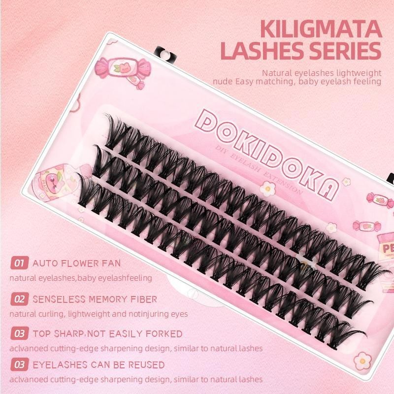กิ๊กาต้า ขนตาปลอมส่วนบุคคล 40ง 0.1 มม. 60 ชิ้นผมนุ่มฟู สําหรับต่อขนตา
