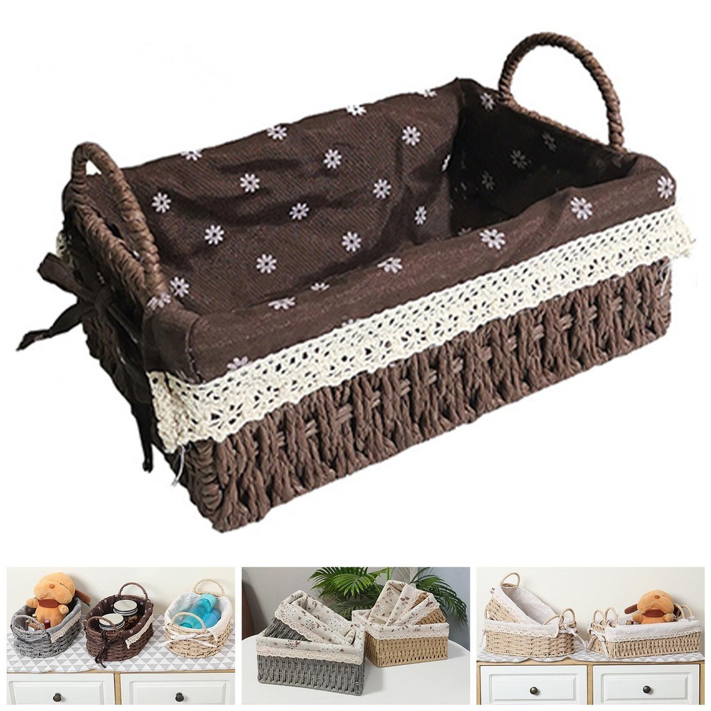 [unjitsh ] ตะกร ้ าเก ็ บหวายอเนกประสงค ์ ของเล ่ นถังเก ็ บขนม