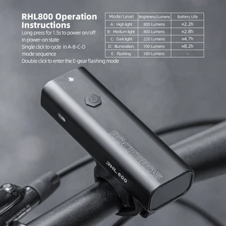 【TH Delivery】Rockbros ไฟหน้าจักรยาน 400/800/1000/1500/3000 ลูเมน ไฟหน้าจักรยาน กันน้ำ ความสว่างสูง ไฟแขวน อุปกรณ์เสริมจักรยาน