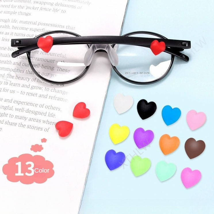 13 สี/12.5 มม./อุปกรณ์เสริมแว่นตาซิลิโคนฝาครอบกันลื่น,รักสไตล์หูตะขอผู้ถือ, ต่อต้าน-หยด กรอบแว่นตาขาตะขอหูคลิปหูเท้าปก/12.5 มม.