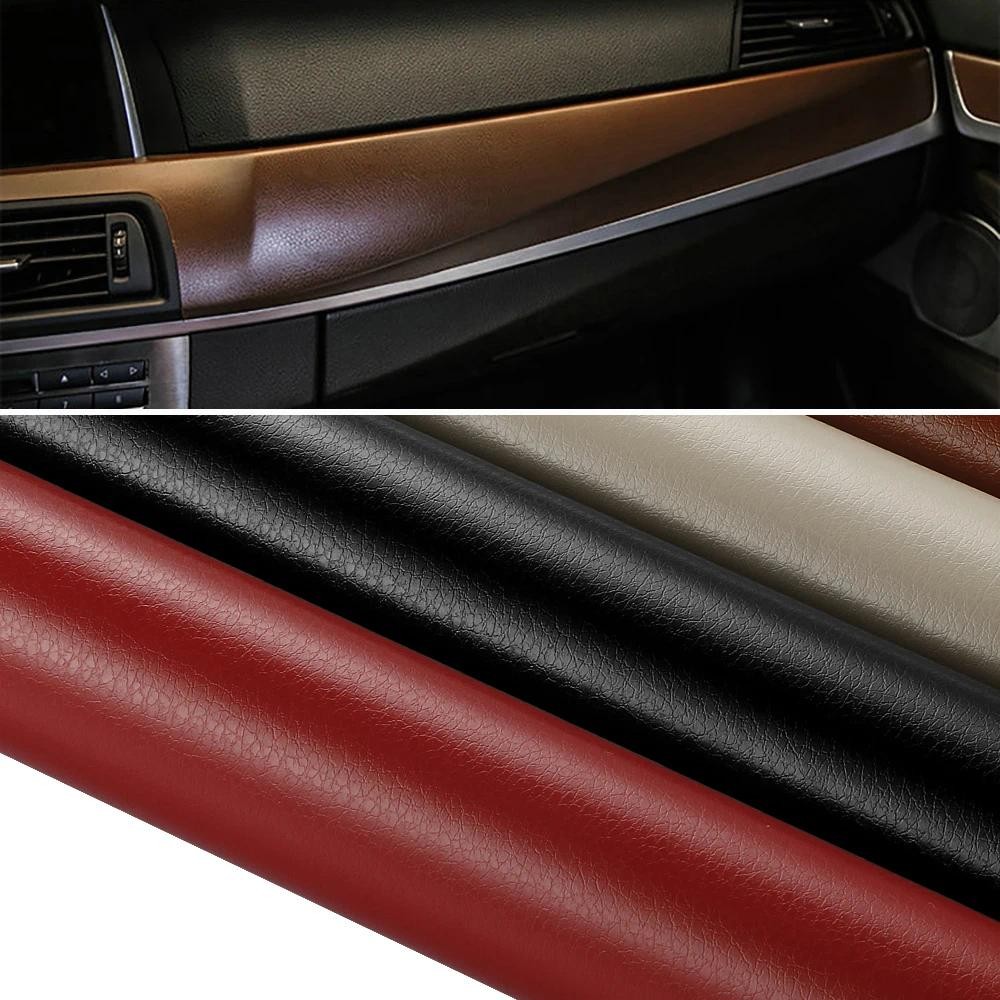 PVC หนังรูปแบบ Textured กาวไวนิลฟิล์มสติกเกอร์สําหรับรถตกแต่งภายใน Decals อุปกรณ์เสริมอัตโนมัติ