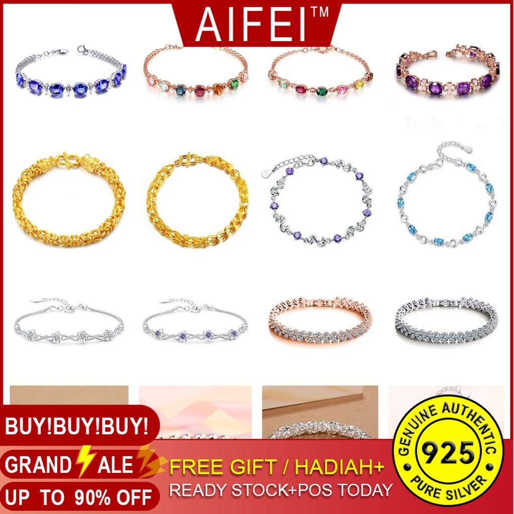 AIFEI 50การออกแบบอิตาลีเงิน925สร้อยข้อมือต้นฉบับสำหรับผู้หญิงอุปกรณ์เครื่องประดับแฟชั่นเกาหลี S005