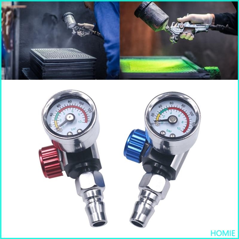 Homie สีแดงสีฟ้า 1 4 ปรับปืน-มาตรวัดอากาศเครื่องมือนิวเมติกสําหรับปืน ราคา ถูกที่สุด ดีลบีเคเค