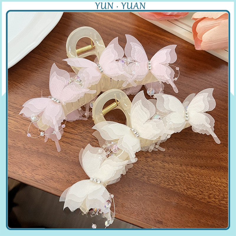 [หยุนหยวน] สไตล์เกาหลีผีเสื้อสาวขนาดใหญ่ระดับไฮเอนด์กิ๊บหวานสาวสด หมวก