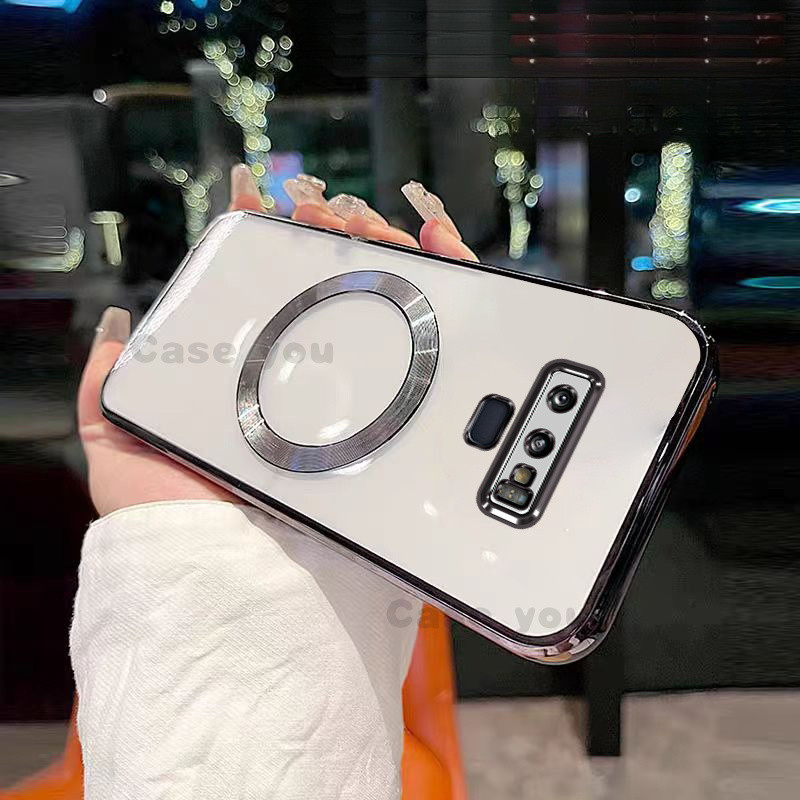 สําหรับ Samsung Galaxy Note 9 Soft Case Clear กันกระแทกแม่เหล็กไฟฟ้าเคสโทรศัพท์มือถือรวมทุกอย่างขอบ Anti-fall Soft Shell