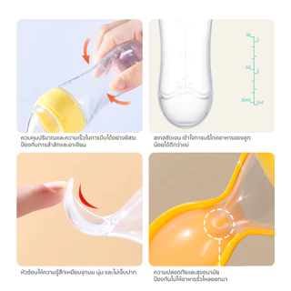 AIKOKY ช้อนบีบขวดซิลิโคนเด็ก ช้อนป้อนอาหารเหลว ช้อนฟีดขวดบีบ เครื่องมืออาหารเสริมสำหรับเด็ก