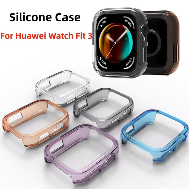 สําหรับ Huawei Watch Fit 3 กรณี Candy โปร่งใส TPU Protector กรอบกันชนสําหรับ Huawei สมาร์ทนาฬิกา Fit3 ฝาครอบอุปกรณ์เสริม