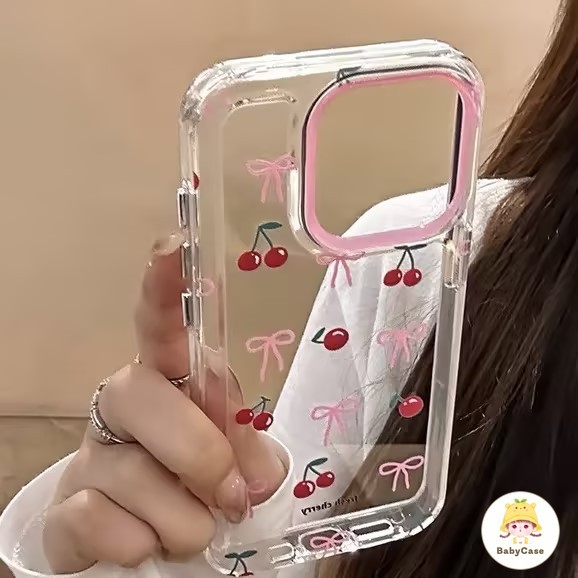 แฟชั่นโบว์สีชมพูลายเชอร์ เคสInfinix Smart 8 6 7 5 8Plus Tecno Spark GO 2024 10 10C 20C Hot 30i 40i 10 20 30 Play Note 30