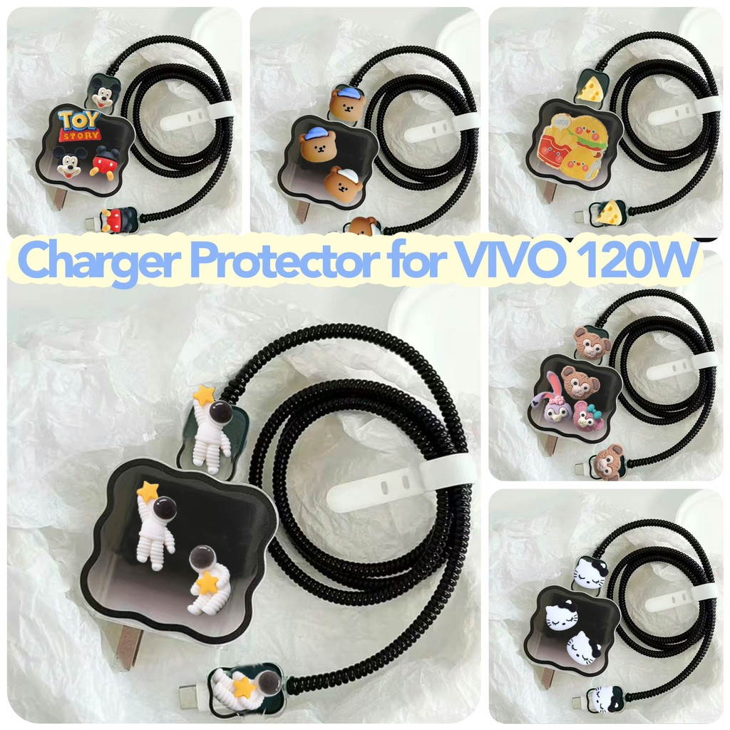 Vivo 120W Charger Protector Double Type C พอร์ต vivo Y35 Charger รุ่น V12060L0A0 สีดําสําหรับชาย And