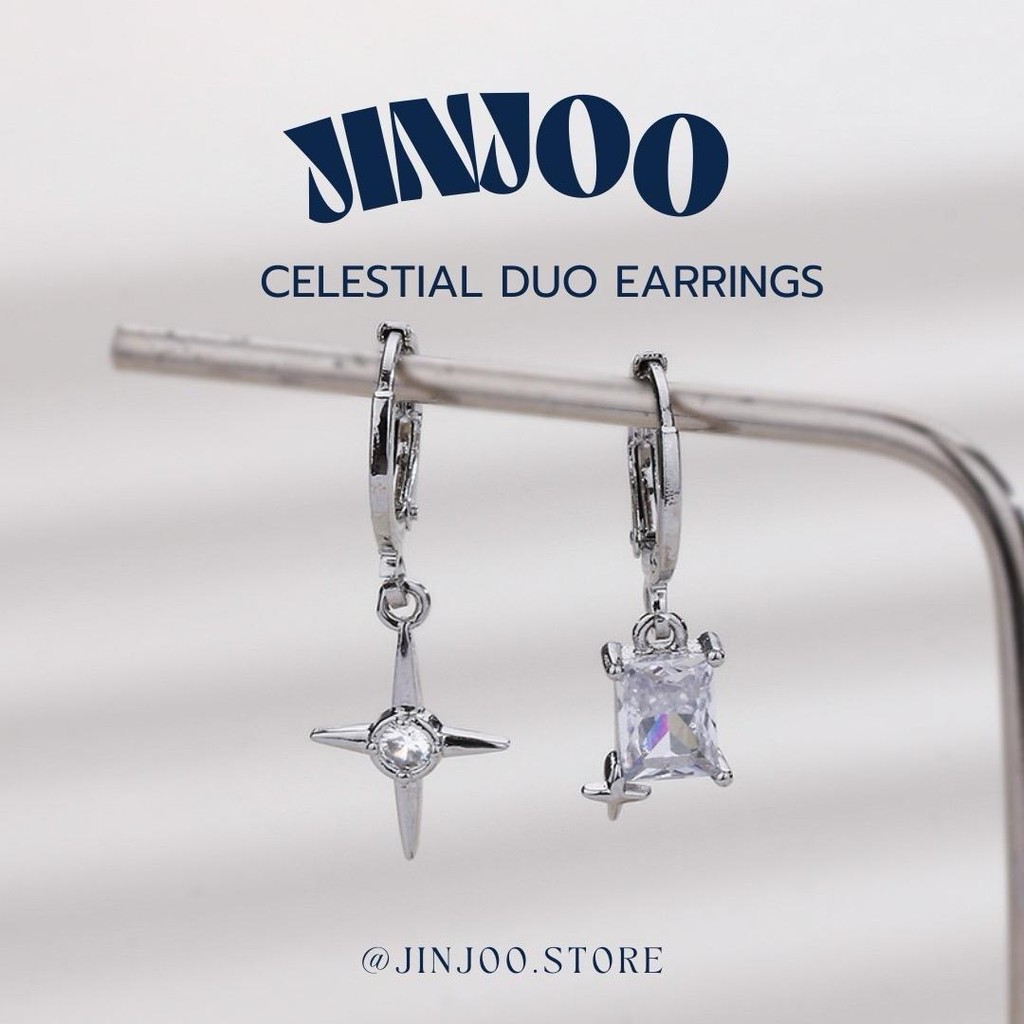 Jinjoo ต่างหูห่วง รุ่น Celestial Duo Earrings เท่ So cool