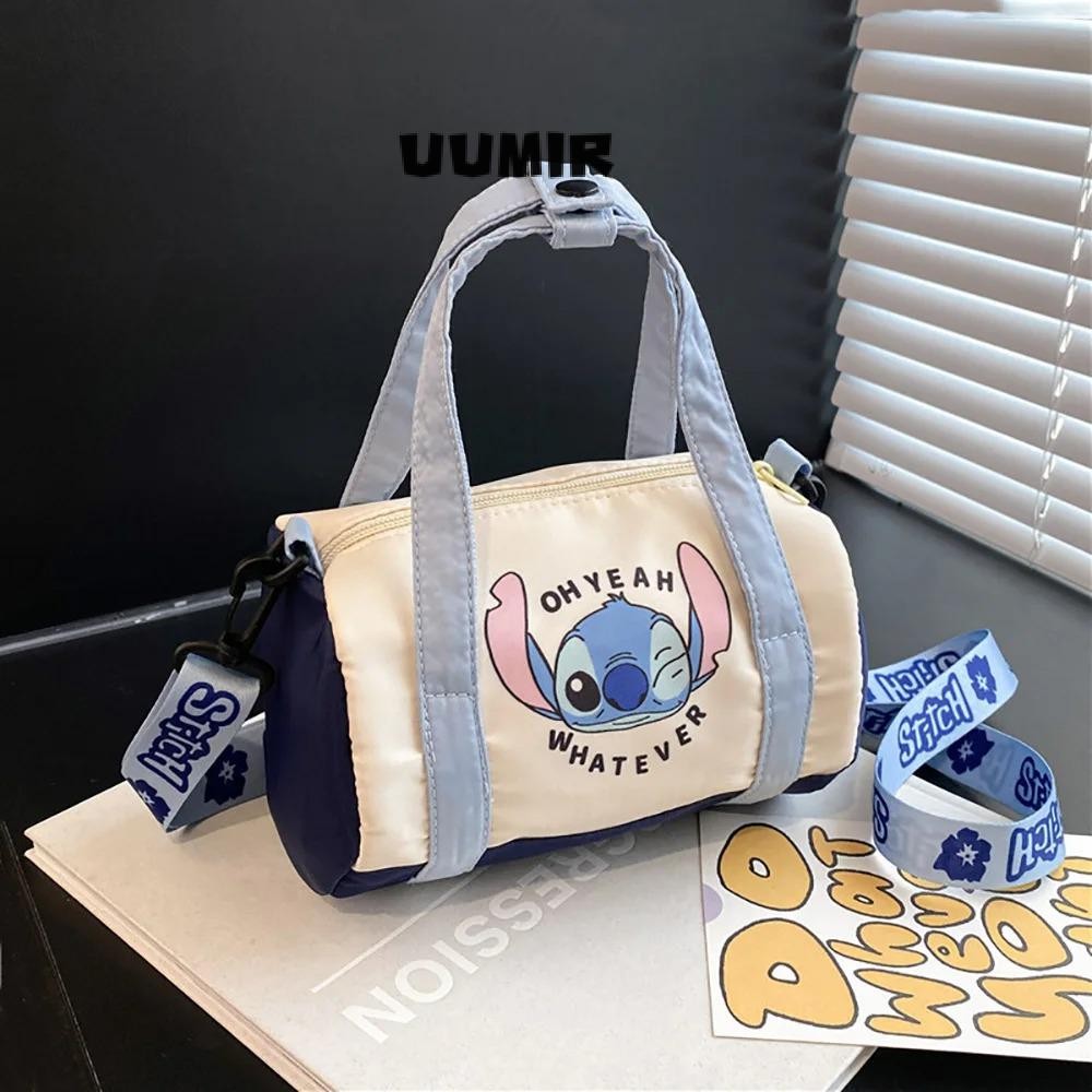 UUMIR Stitch Canvas Bucket Bag, All-match Casual Cute Cartoon Handbag, Women Portable Fashion Backpacks Crossbody Bag