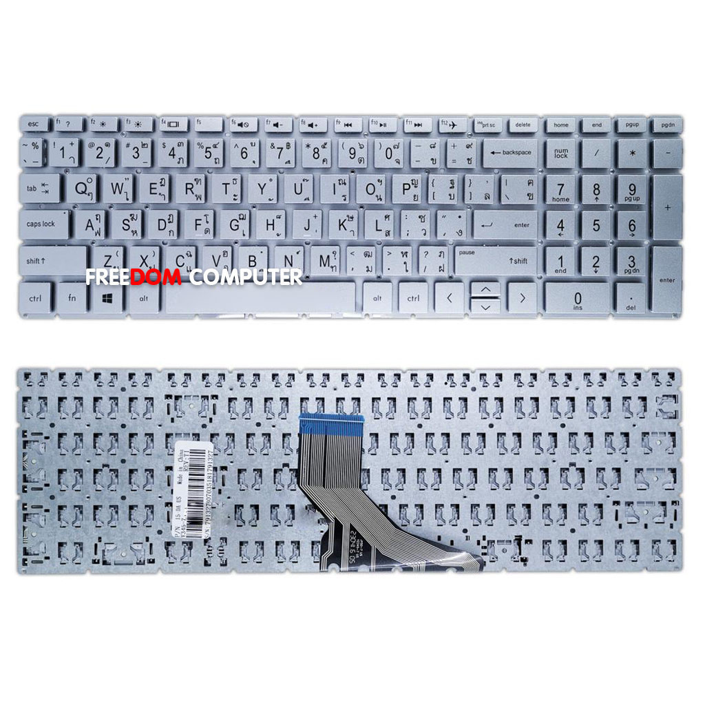 KEYBOARD คีย์บอร์ด HP 15S-GR 15S-DU 15-DA 15-DB 15-CX 15-CS 15-DK 15-DF 15-CC162TX 15S-GU 15-EC ไม่มีไฟ สีเทา KEYBOAR