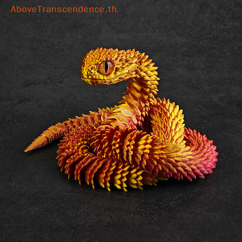 Above Action Figure 3D พิมพ์งู Articulated Bush Viper ของเล่น-มังกรงู Integrated Joint Mobility รูปปั้นเครื่องประดับตกแต่งบ้านของขวัญ TH