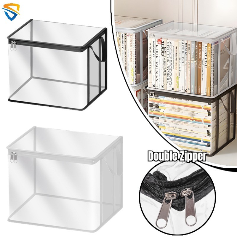 โปร่งใสกันน้ํา PVC หนังสือเก็บกระเป๋าอเนกประสงค์เครื่องสําอาง Sundries Organizer ความจุขนาดใหญ่แบบพกพา Home Storage อุปกรณ์เสริม