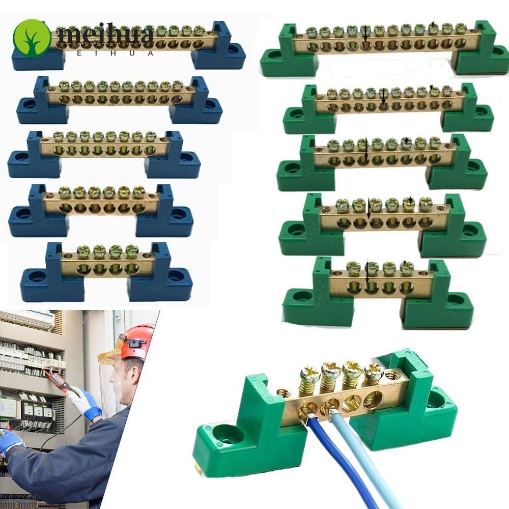 Meihua ทองแดงสกรู Terminal Block เปลวไฟสายไฟ Terminal Bar สายไฟแถว Zero Ground Copper Terminal Block