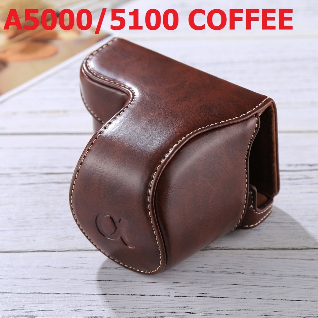 กระเป๋ากล้องหนัง PU CASE SONYA5000/5100 COFFEE สีน้ำตาลเข้ม