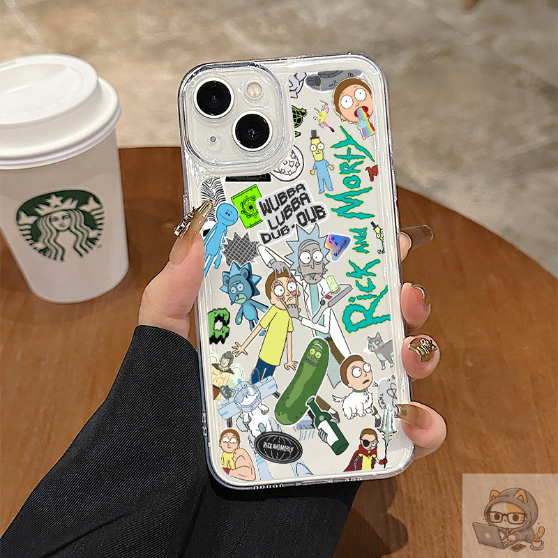 อนิเมะ น่ารัก การ์ตูน Rick and Morty เคสไอโฟน เข้ากันได้ iPhone 11 12 13 ProMax X XS XR 7 8 14 15 Plus SE2020 เคสมือถือ