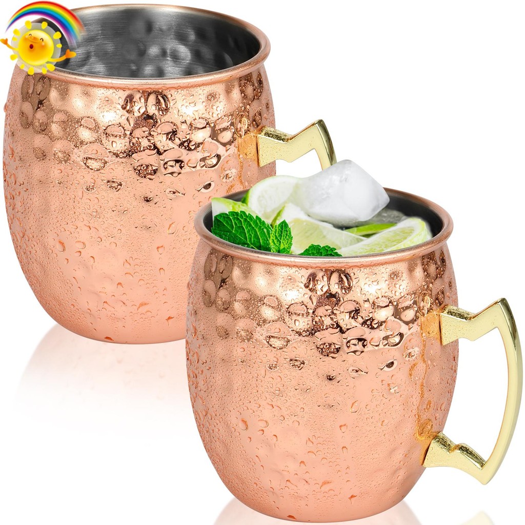 2 ชิ้น Moscow Mule แก้ว 16 ออนซ์ขนาดใหญ่ความจุถ้วย Handcrafted Moscow Mule ถ้วย SHOPCYC4976