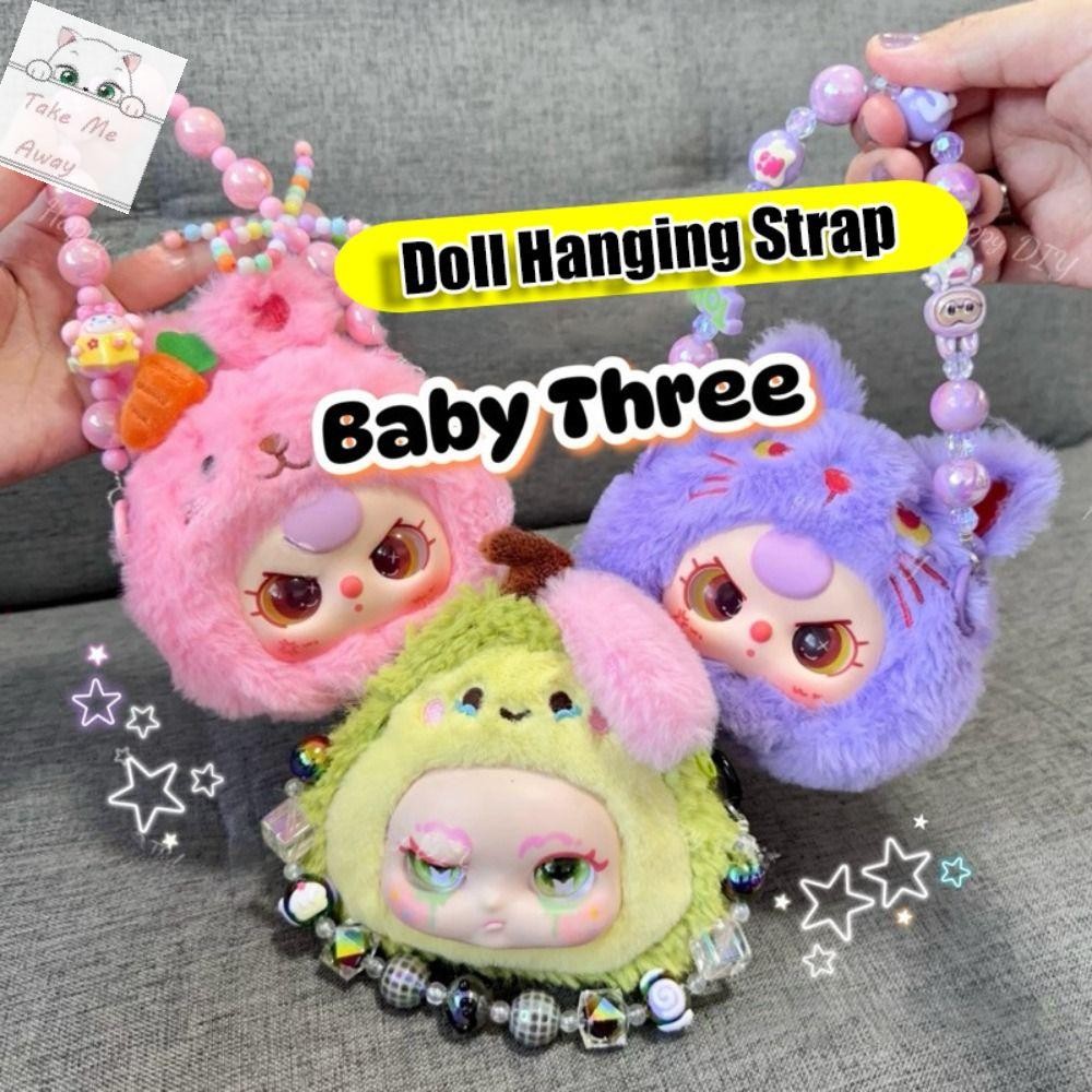 Mkbk สายคล้องโทรศัพท์มือถือ, สายรัดแขวนตุ๊กตา Baby Three Orchard Kimmon, ลูกปัดทาสีด้วยมือจี้กระเป๋าสีสันสดใส